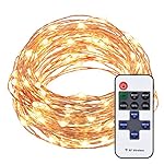 Cymas LED String Lights, 33ft 100 LED Waterproof Decorative Lights Dimmable with Remote Control for Indoor and Outdoor, Bedroom, Patio, Garden, Wedding, Parties, UL Listed (Warm White)