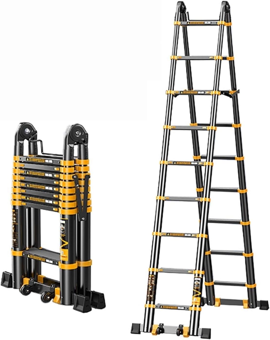 Telescoping Ladder Tall Professional Extension Ladder with Stabilizer