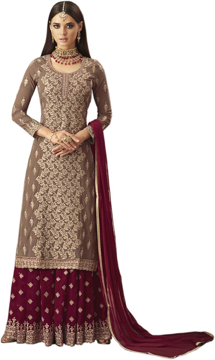 dresser women's faux georgette sharara salwar suit