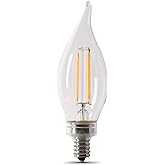 Feit Electric BPCFC25/927CA/FIL/2 25W EQ DM LED Candelabra Light Bulb, 2 Bulbs
