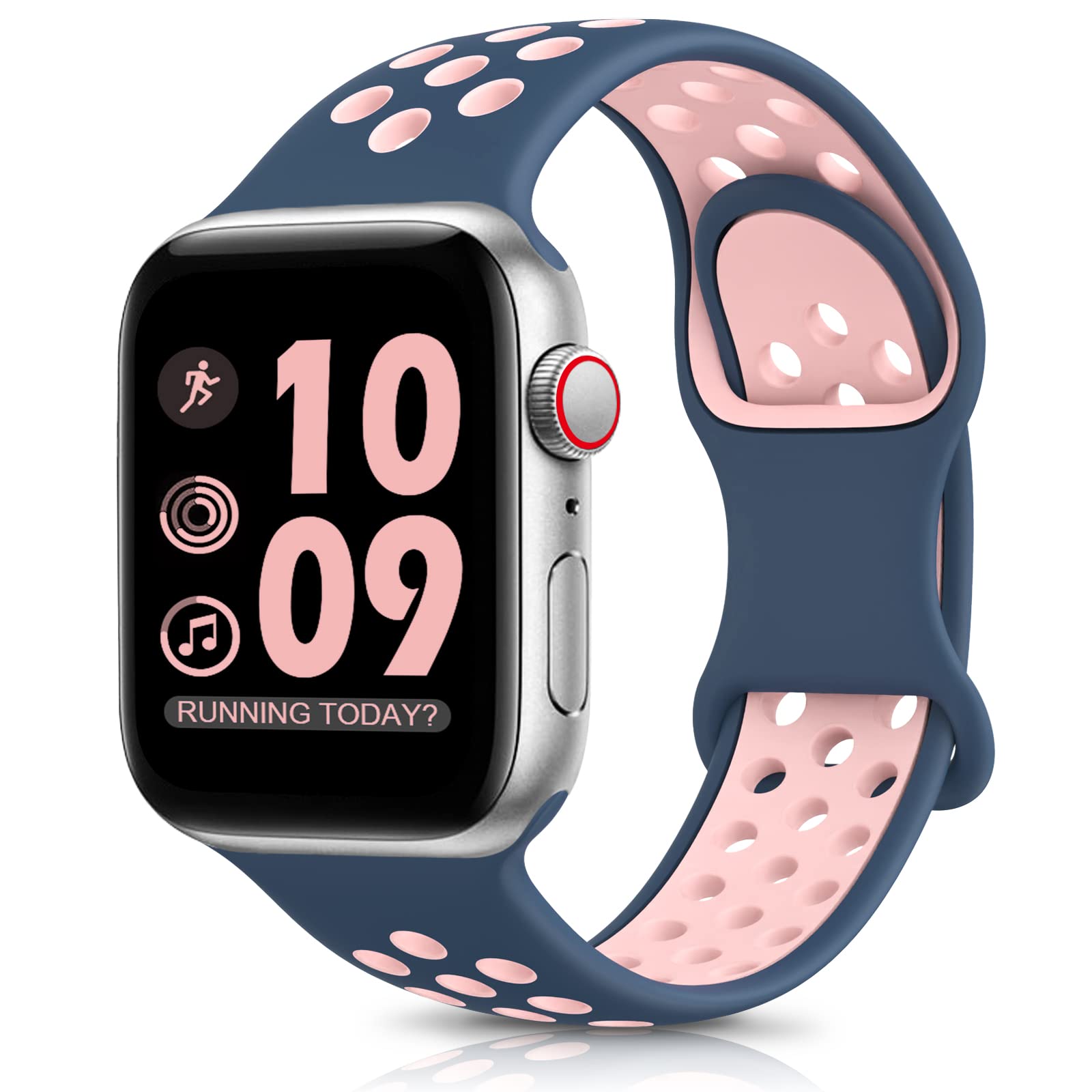 DigiHero Sport Straps Compatible with Apple Watch Straps 44mm 46mm 42mm 40mm 45mm 41mm 38mm 49mm Women Men, Breathable Soft Silicone for iWatch Series 11 10 9 8 7 6 5 4, Ultra SE 3 2 1