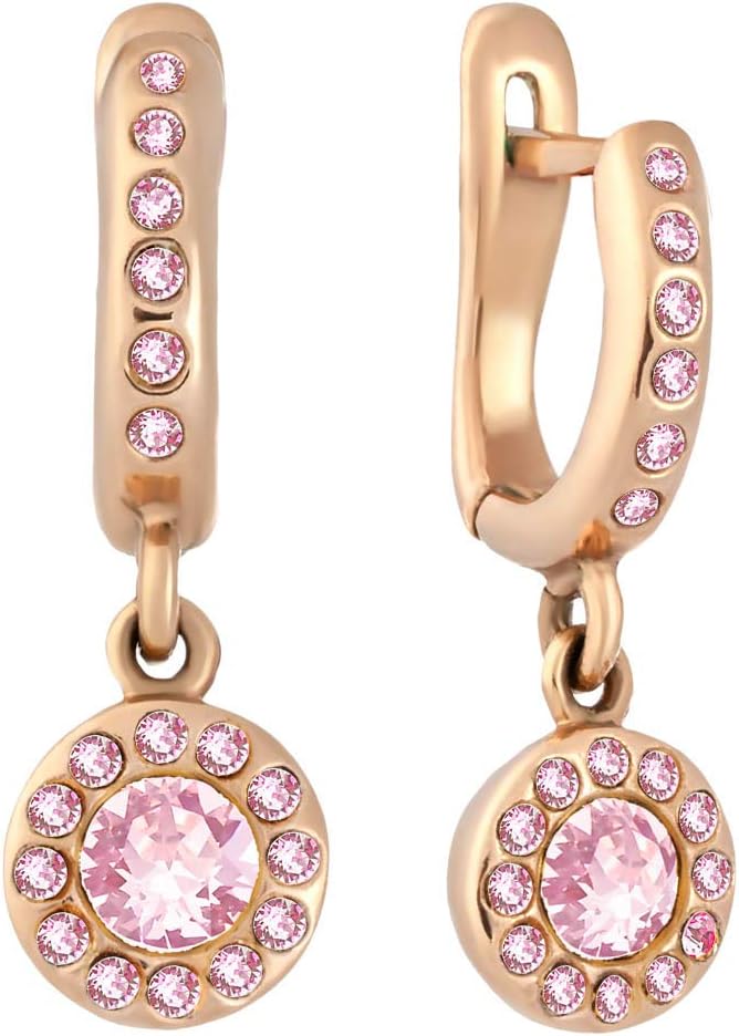 Pretty Rose Gold Plated Earrings with Swarovski Crystals