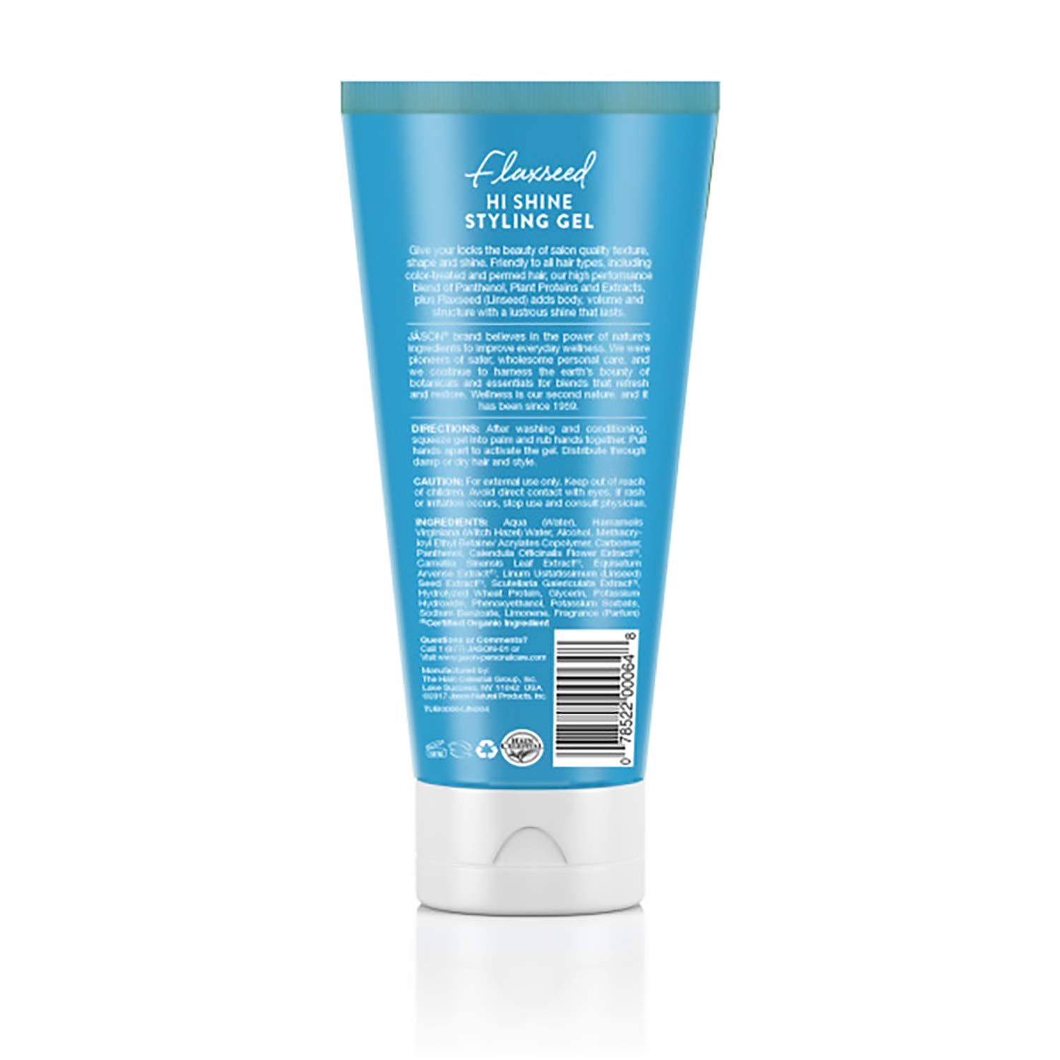 JASON Flaxseed Hi-Shine Styling Gel, 6 Ounce Tube : Hair Styling Gels : Beauty