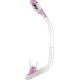Cressi Youth Dry-Top Snorkel - Splash-Guard and Closing Valve on Top, Silicone Mouthpiece, Quick-Release Keeper - Designed in Italy