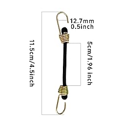 AUXBC 20PCS 4Inch Mini Black Bungee Cords with
