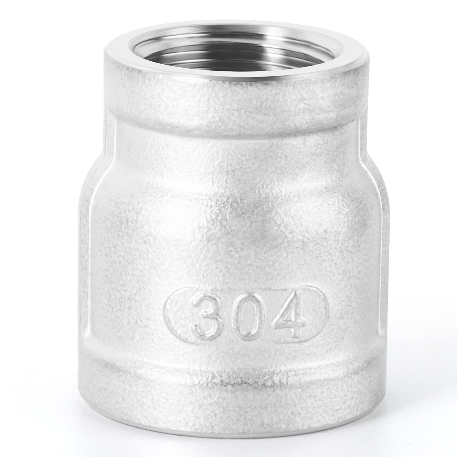 ERGAOBOY 1 Pcs 304 Stainless Steel Pipe Fittings, 1/4" x 3/8" BSP Female Reducing Coupling