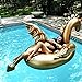 Geekper Inflatable Giant Golden Dragon Pool Floats, 104.3 x 49.2 x 78.8 inch Party Toys for Adults Kids, Outdoor Vacation Beach Loungers Lake Ride-ons River Raft