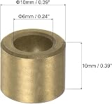 sourcing map 12pcs Sleeve Bearings 6mm Bore x 10mm OD x 10mm Length view 2