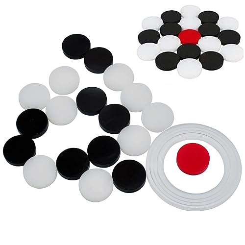 Carrom Board Coins with Striker Plastic Set of 20 DISKS, (Ideal