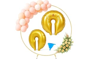 Round Backdrop Stand,2.2 M Gold Round Balloon Arch Stand For parties Heavy duty Metal Backdrop Frame For,Wedding,Ceremony, Bi