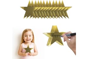 AMZLYSDOK Gold Star Cutouts,50PCS Star Cutouts, 6" Double Printed Paper Stars,Cardboard for DIY Party Decorations, Wall Décor, Birthdays, Weddings,Graduation Party Decoration