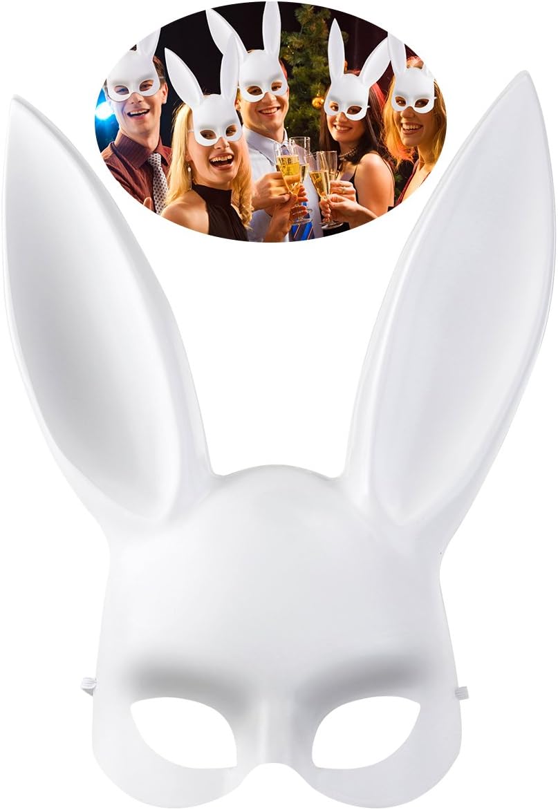 OULII Masquerade Mask Rabbit Mask Bunny Mask for Birthday Party Easter