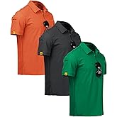 ZITY 3 Pack Mens Polo Shirt Short Sleeve Sports Performance Business Casual Golf Shirts for Men Collared Tactical T-Shirts
