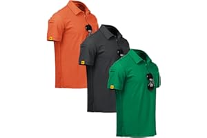 ZITY 3 Pack Mens Polo Shirt Short Sleeve Sports Performance Business Casual Golf Shirts for Men Collared Tactical T-Shirts
