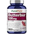 NusaPure Butterbur Extract 100mg per caps 200 Veggie Capsules (Non-GMO, Vegetarian, Vegan)