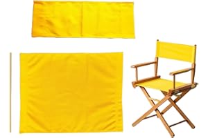 CANSYBIL Director Chair Replacement Canvas Fabric Seat Cover Foldable Director’s Chair Cover Kit Black | 21.2" L x 16.1" W x 0.39" H (Yellow)