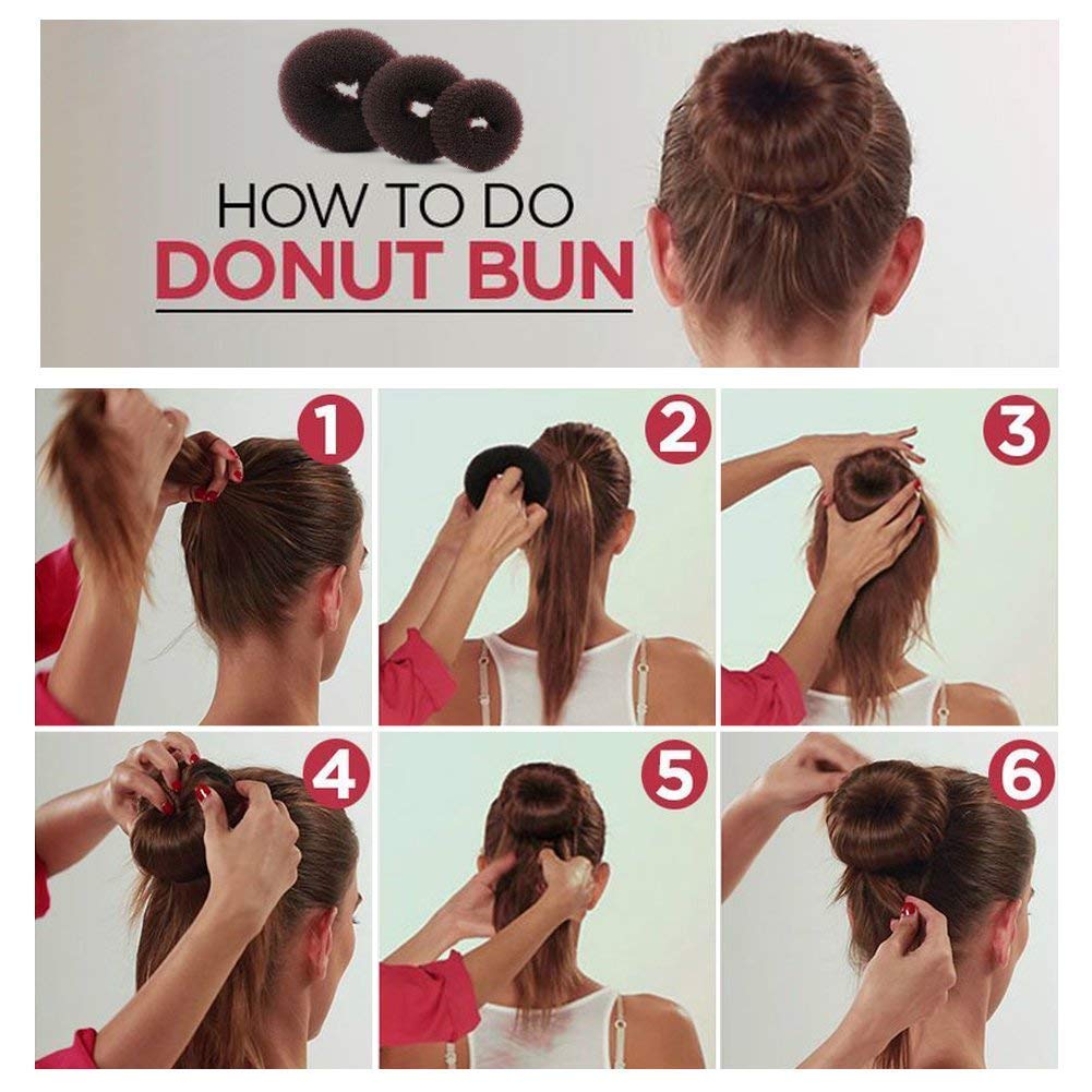 Donut Bun Maker, TsMADDTs Hair Ring Style Bun Maker Set with 7pcs Hair Bun Makers 5pcs Hair Elastic Bands 20pcs Hair Pins Dark Brown: Beauty