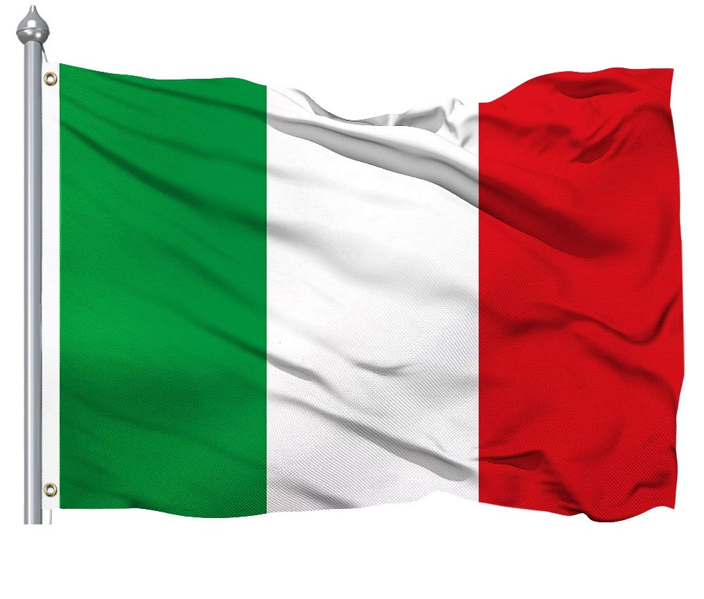 Italy Flag 5'x3' - Italian National Flag - Premium Quality 400D Italian Supporter Fans Decoration Flag