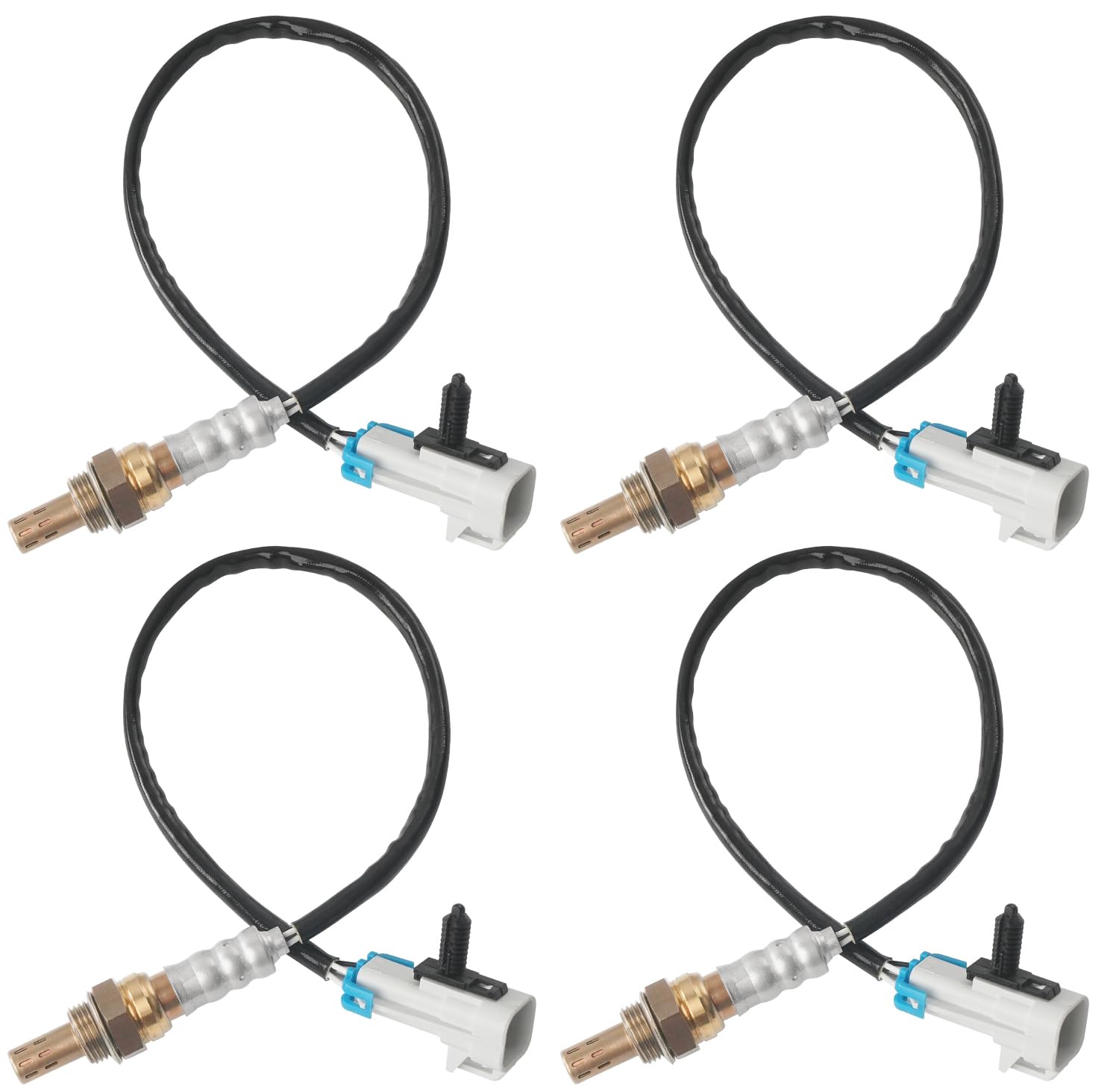 AM Autoparts 4pc Oxygen O2 Sensor Set Upstream Downstream For Chevy GMC Buick Cadillac – Direct Fit, 10 Year Warranty