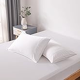 Bella Coterie | Luxury Bamboo Viscose Queen Size Pillowcase Set | 100% Organically Grown | Ultra Soft | Cooling | 2 Pcs [White]