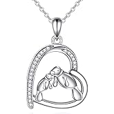 MONGAS Manatee Gifts for Women 925 Sterling Silver Manatee Necklace Heart Pendant Cute Animal Jewelry Gifts for Women Mother Mom