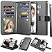 NJJEX for LG V35 ThinQ Wallet Case, for LG V30 / LG V30 Plus/LG V35 Case, PU Leather [9 Card Slots] ID Credit Folio Flip [Detachable][Kickstand] Magnetic Clousure Cover & Wrist Strap [Black]