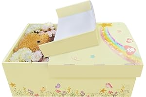 VICHERIA Pet Casket, Dog Casket, Cat Casket, Eco-Friendly Burial Box for Dogs, Cats and Animals, Pet Cremation Coffin, Ideal Pet Loss Gift, Size - Large (Yellow)