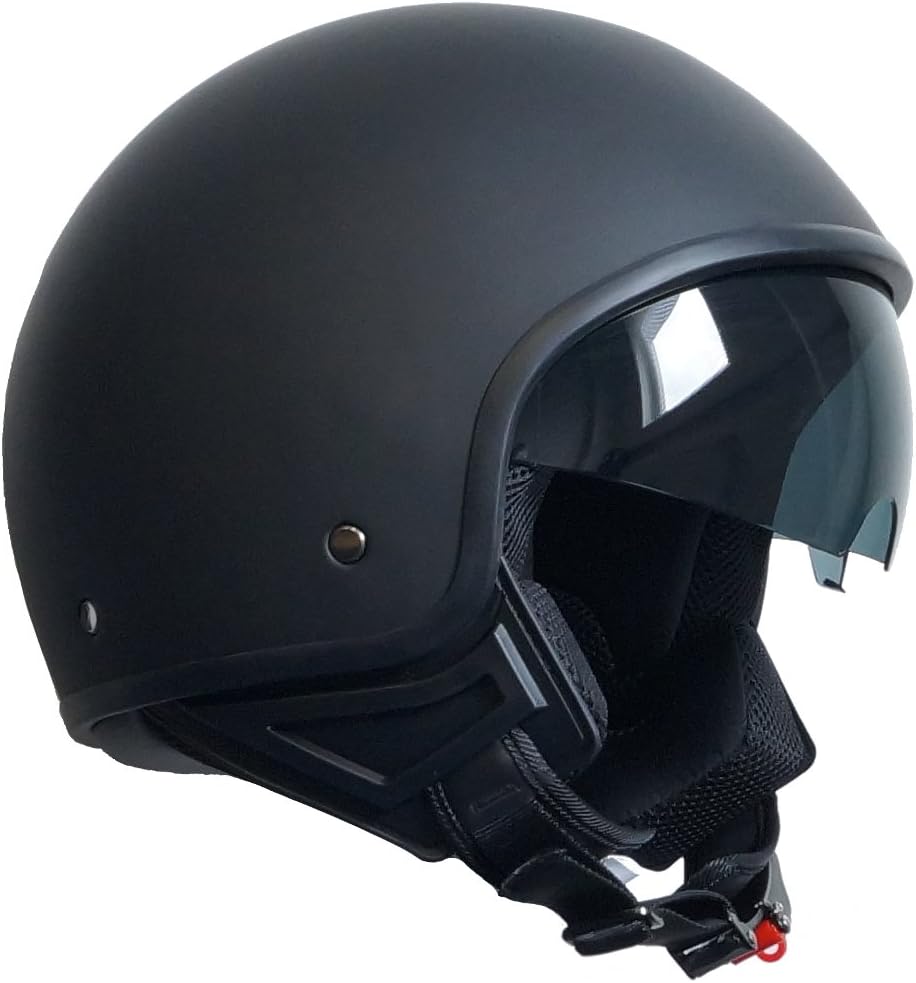 Jet Helmet Motorcycle Helmet Scooter Helmet with Sun Shield Airforce Rallox G247 Matte Black S, M, L, XL, XXL