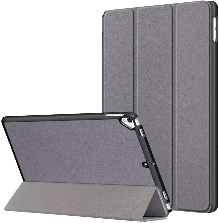 HSKB Tablet Protective Case for iPad 10.2 7th Generation 2019 Fashion Design PU Leather Flip Case Stand Cover Cover Case Auto Sleep/Wake Up, Grey (Grey) - JJ-123