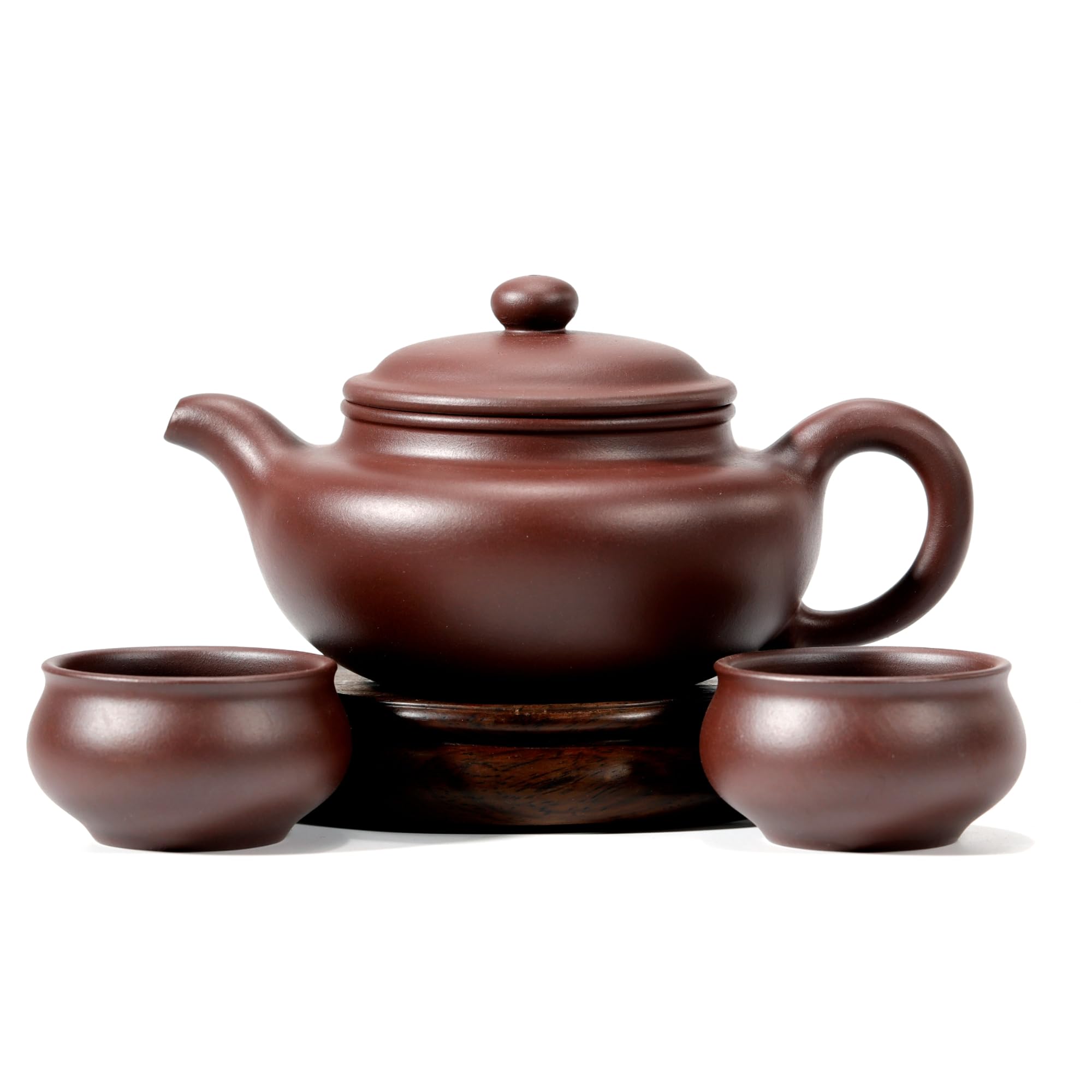 Photo 1 of SILINE Fine Zisha Teapot Series,Chinese Genuine Handmade Yixing Purple Clay Tea Pot 12.8 Oz with 2 Cups,Infuse Brew Kungfu Tea Maker -Fanggu Tea Set