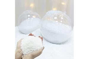 TURNMEON 10 Ounces Artificial Snow Powder Christmas Tree Decorations, Sparkling Faux Fake Snow Dry Plastic Snowflakes for Xmas Christmas Decorations, Village Displays, Slime, Holiday Winter Crafts