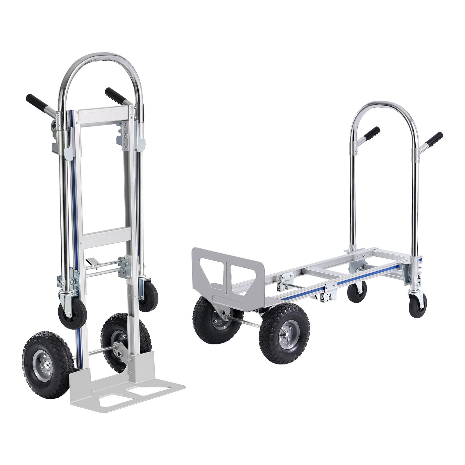 Photo 1 of **MISSING HARDWARE**VEVOR Aluminum Truck, 2 in 1, 800 lbs Load Capacity, Heavy Duty Industrial Convertible Folding Hand Truck and Dolly, Utility Cart Converts from Hand Truck to Platform Cart with Rubber Wheels