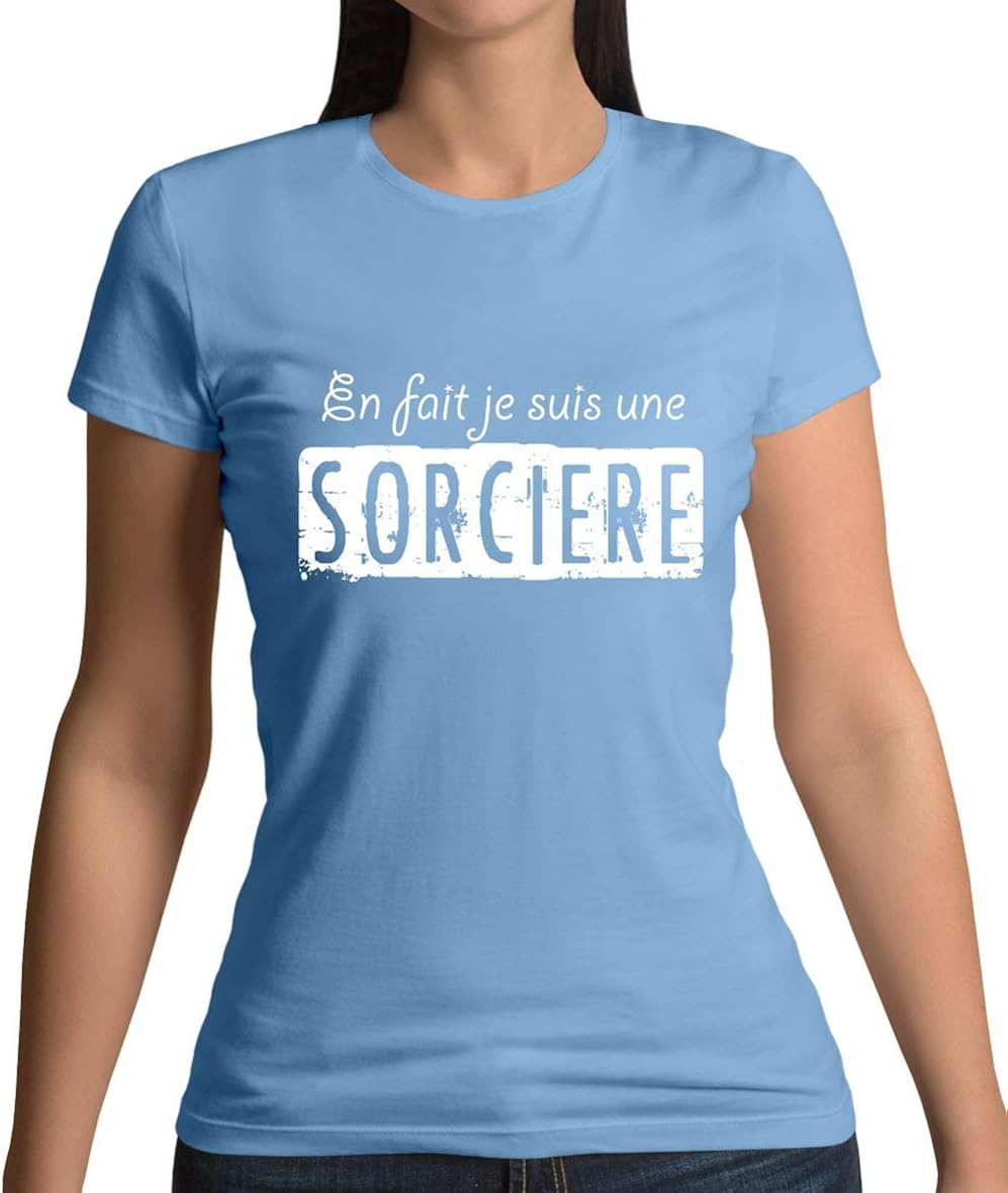 Dressdown En Fait Je Suis Une Sorciere Femme T Shirt Bleu Ciel Xl Amazon Fr Vetements Et Accessoires
