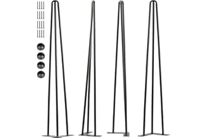 SPACEEUP 40" Hairpin Table Legs, 4PCS Coffee Desk Legs with Rubber Floor Protectors, Heavy Duty Metal Furniture Legs 3 Rods for Home DIY Bench Desk Bar Dining End Table Chairs