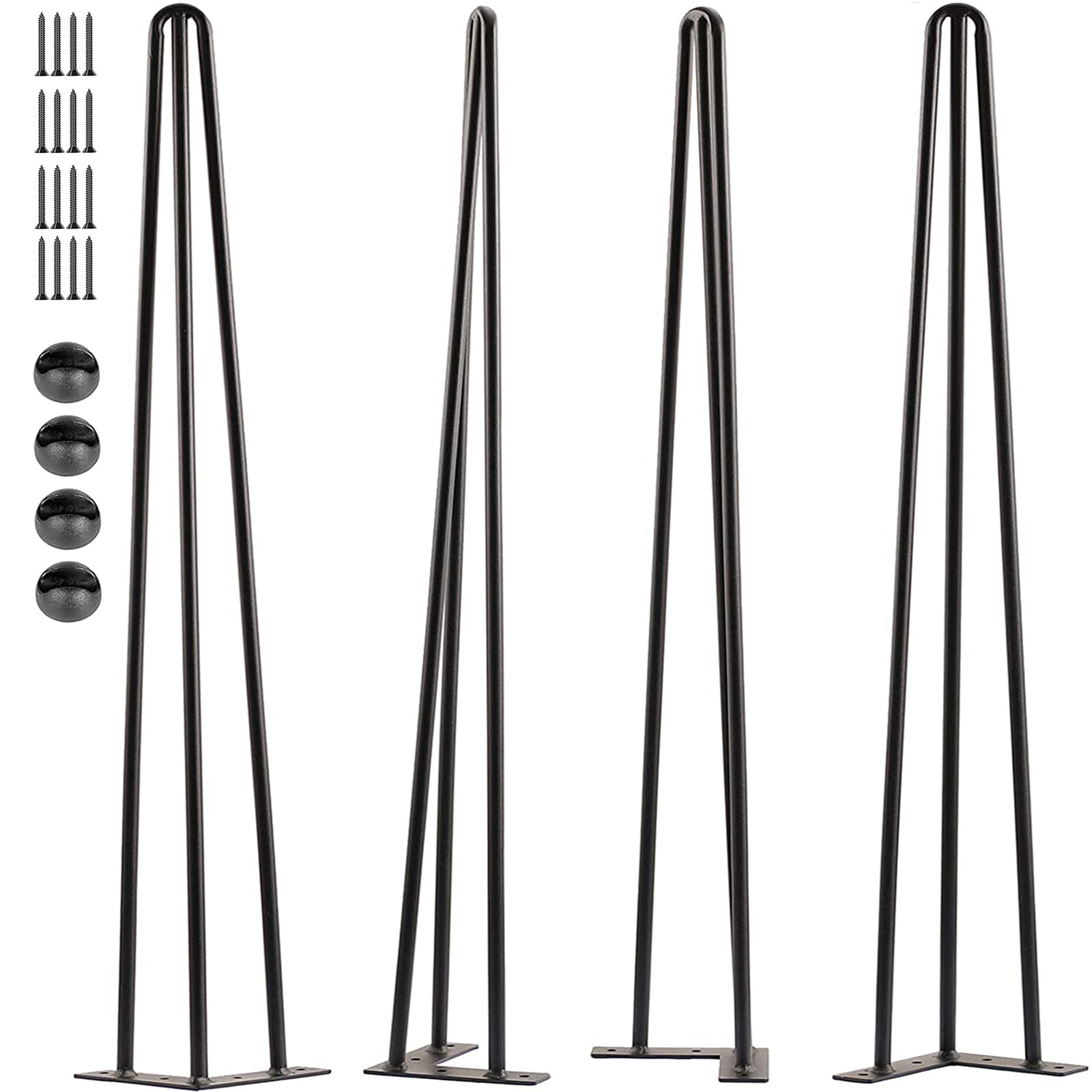 Photo 1 of ****************MISSING THE SMALL PARTS****************
SPACEEUP 34" Hairpin Table Legs, 4PCS Coffee Desk Legs with Rubber Floor Protectors, 880lbs Load Capacity, Heavy Duty Black Metal Furniture Legs 3 Rods for DIY Bench Desk Dining End Table Chairs