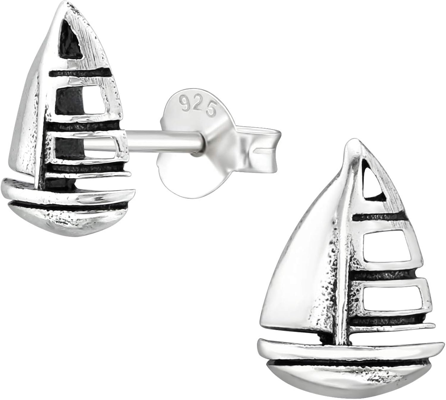 Jobo 925 Sterling Silber Anhänger – Segelboot-Design, Rhodiniert, Ca. 18,4 Mm, Mit Zertifikat & Etui