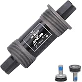 catazer Bike Square Taper Bottom Bracket BSA 68mm Steel Crank Spindle | Multi-size for choose, Lightweight, Durable replacement for BB-UN26, Includes 2 pcs mounting screws for easy install