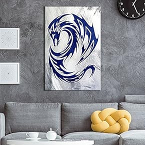 Blue Dragon Pattern on Grunge Background