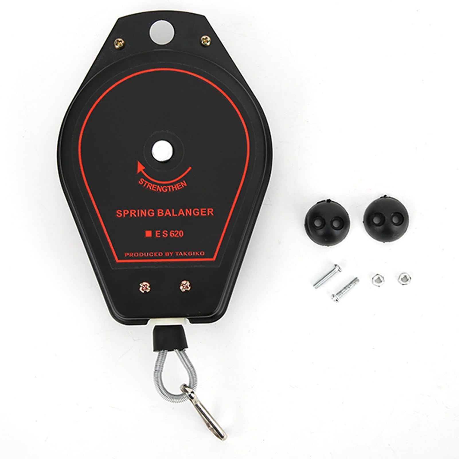 Spring Balancer, Fydun 0.6~2.0kg ES620 New Spring Balancer Retractable Tool Holder Hanger Capacity for Assembly Line Retractable (Black)