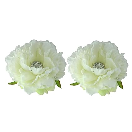 Amazon Com Set Of 2 Ivory Peony Decorative Artificial Spring