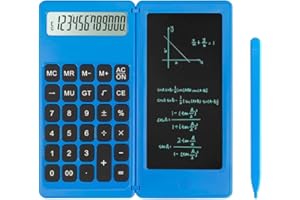Desk Calculator, Desktop Small Calculator with Writing Notepad, Basic 4-Function Math Large Button, School Supplies for Kids,