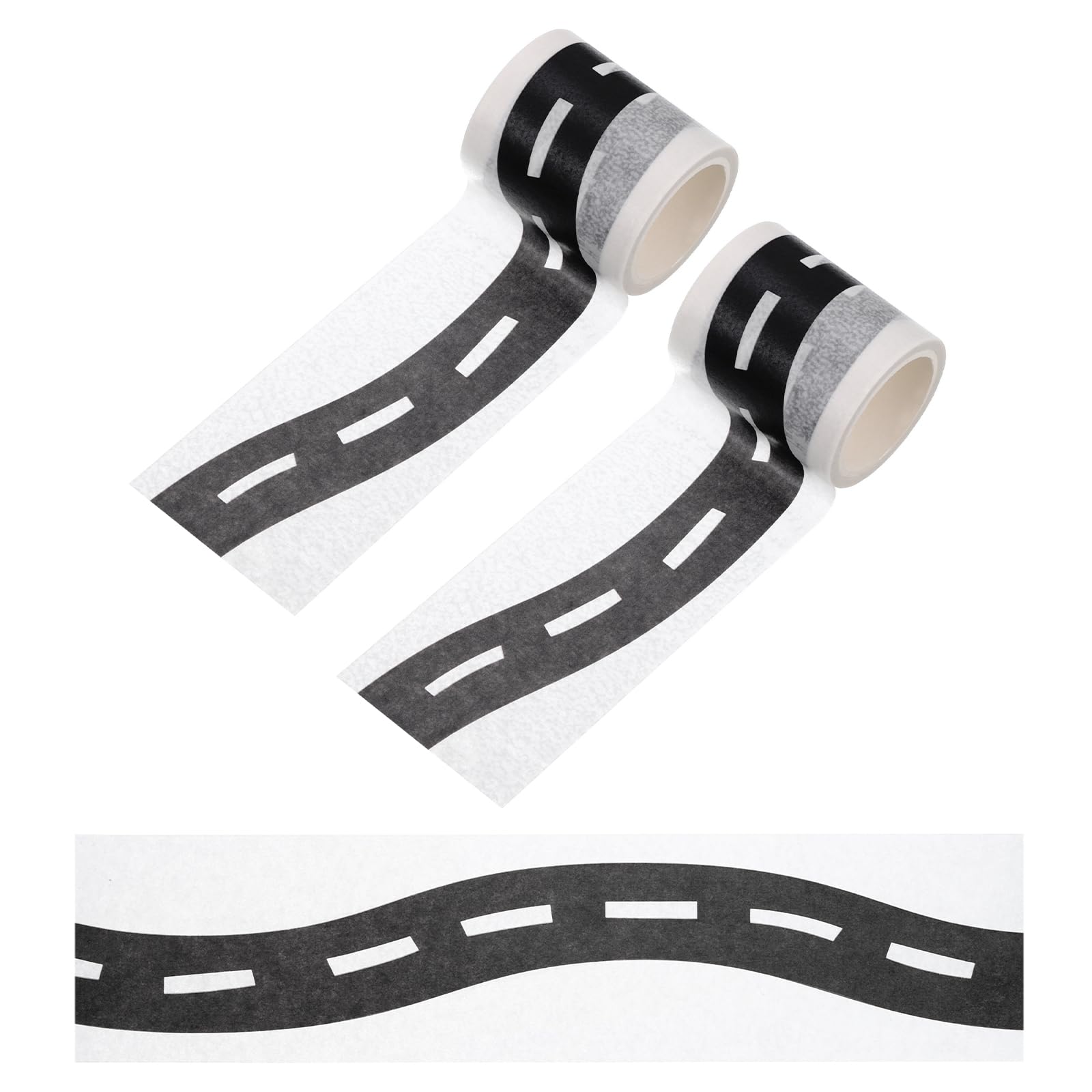 PATIKIL 33ft Car Track Tape Traffic Washi Tape Highway Train for DIY Craft Art Journal Scrapbook Planner Style 5, Black