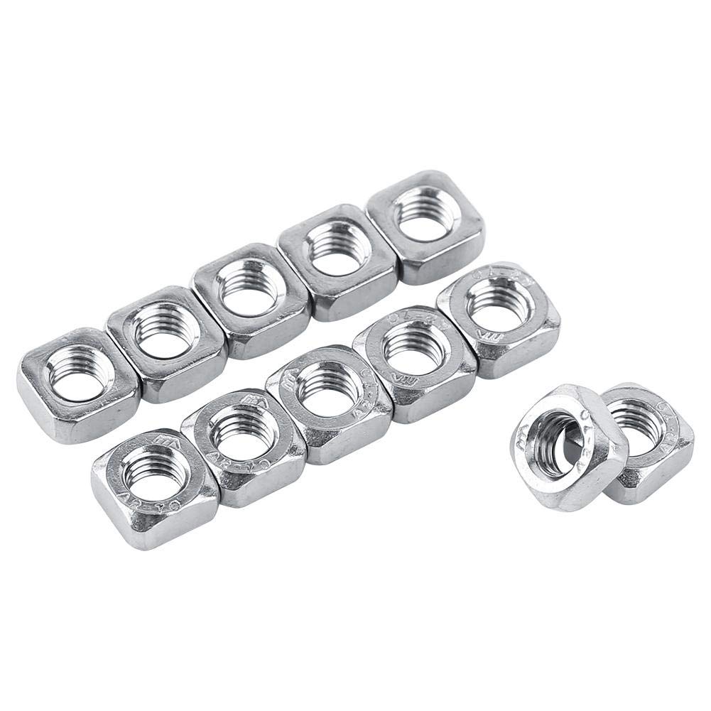 Atyhao 100pcs Stainless Steel Square Nuts M3 Thread Nuts Machine Screw Nuts Fastener Tools (M3)