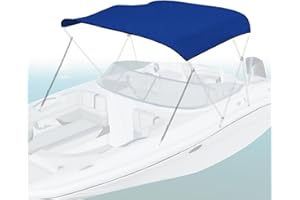 Seal Skin Covers 3 Bow / 4 Bow Bimini Top Replacement Cover, Marine Grade 600D Waterproof Canvas Boat Canopy Sun Shade Without Frame