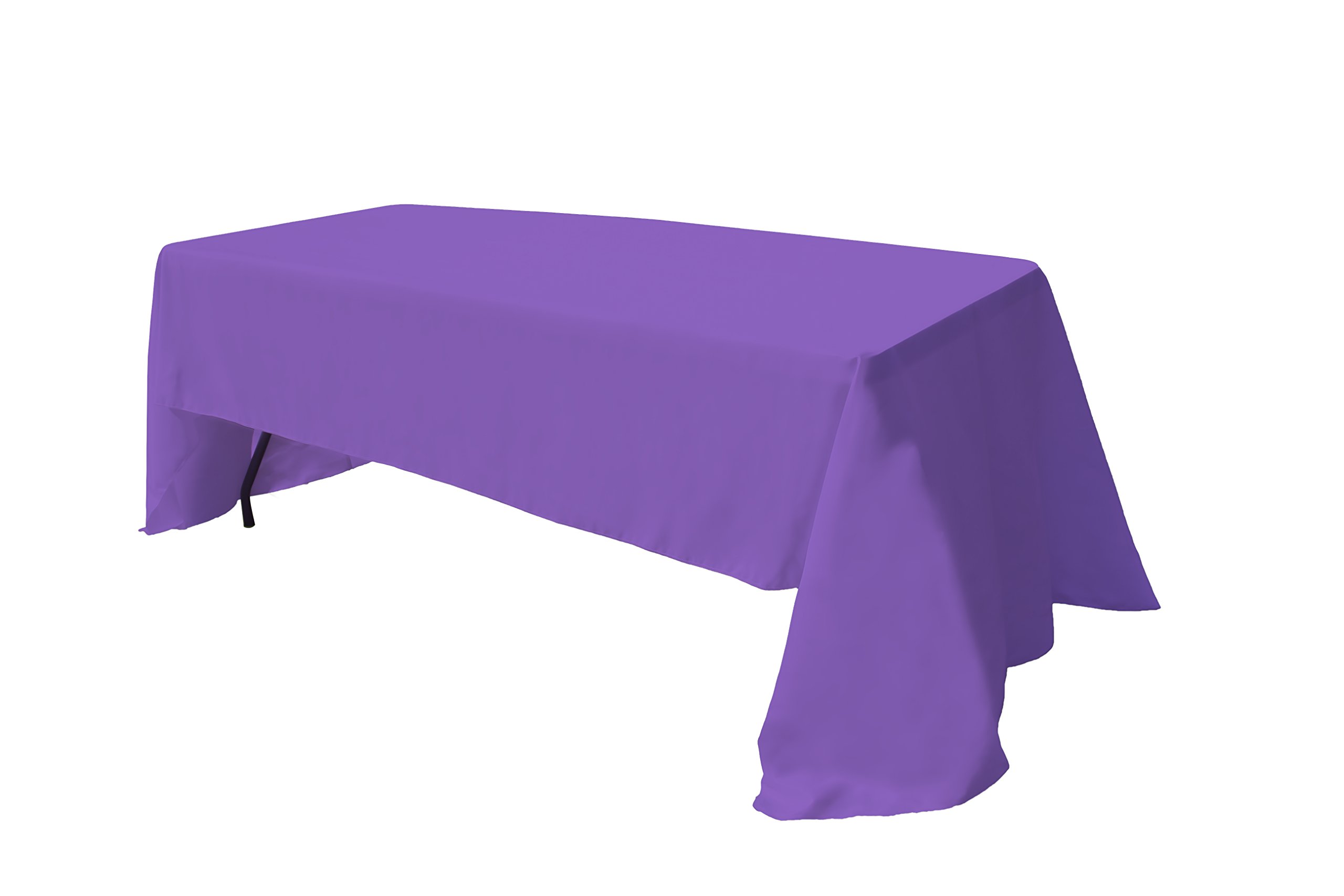 GEFEII Kitchen 60x126 inch Rectangle Tablecloth Solid Polyester Rectangular Tablecloths for Wedding Party Restaurant Banquet Dining Buffet Table Picnic Decorations (Rectangle-60x126 inch, Purple)