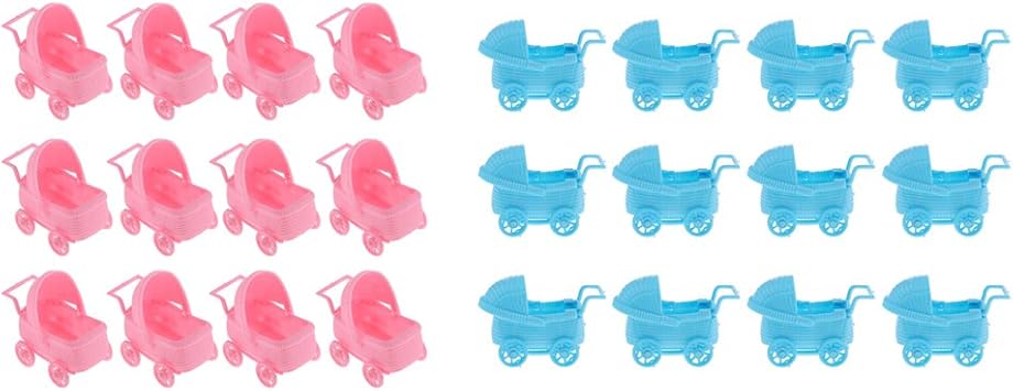 Sharplace Lot De 24 Pieces Mini Landau De Bebe En Plastique Rose Et Bleu Decoration Table Pour Bapteme Douche Bebe Amazon Fr Jeux Et Jouets