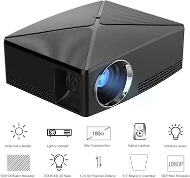 Docooler C80 Proyector LCD LED 1080P Home Theater 2800 Lumens ...