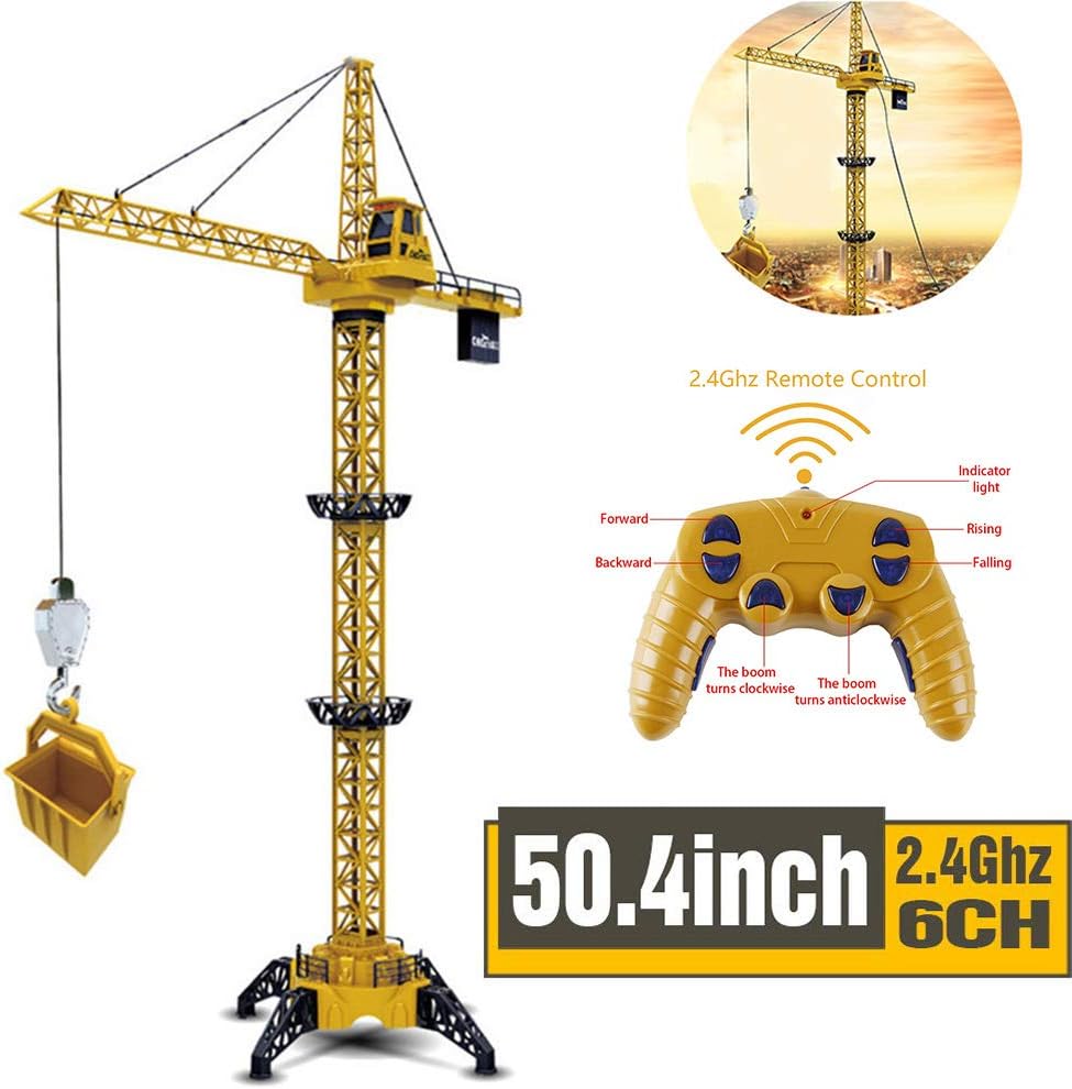 RC Tower Crane Construction Crane Toy Kids Engineering Playset 2.4GHz
