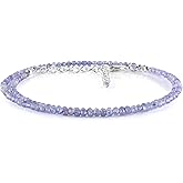 YANARA Natural Choker Necklace For Women Beads Dainty Jewelry for her, Birthstone, Energy Crystals, Silver Plated Chain 18 inch Gifts For Her