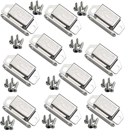 Amazon Co Jp 小型 マグネットキャッチ ステンレス鋼製 磁気キャッチラッチ ドア止め金具 家具扉 戸棚 食器棚用の磁気ドアキャッチ 10個入り ねじを改善する 包装を改善する Diy 工具 ガーデン